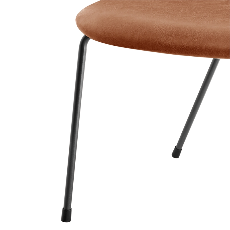 NPD Furniture Elise PU Dining Side Chair in Toasted Caramel (Set of 4)