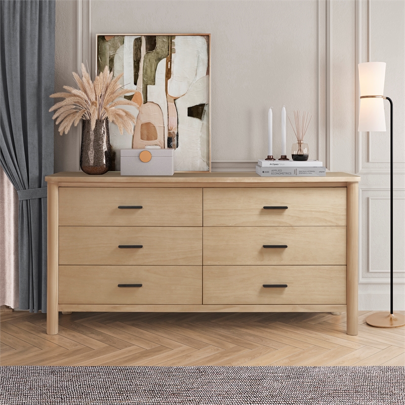 NPD Furniture Bloomfield Dresser 6 Drawers in Natural Pine