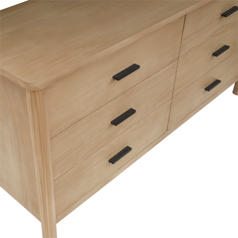 NPD Furniture Bloomfield Dresser 6 Drawers in Natural Pine