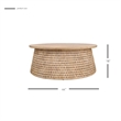 NPD Furniture Kamari Rattan Coffee Table w/ Wood Top
