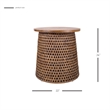 NPD Furniture Kamari Rattan Side/End Table w/ Wood Top in Canary Brown