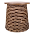 NPD Furniture Kamari Rattan Side/End Table w/ Wood Top in Canary Brown