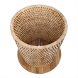 NPD Furniture Kamari Rattan Side/End Table w/ Wood Top