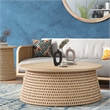 NPD Furniture Kamari Rattan Side/End Table w/ Wood Top