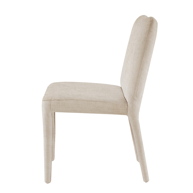 NPD Furniture Alder Velvet Dining Side Chair in Zen Cream (Set of 2)