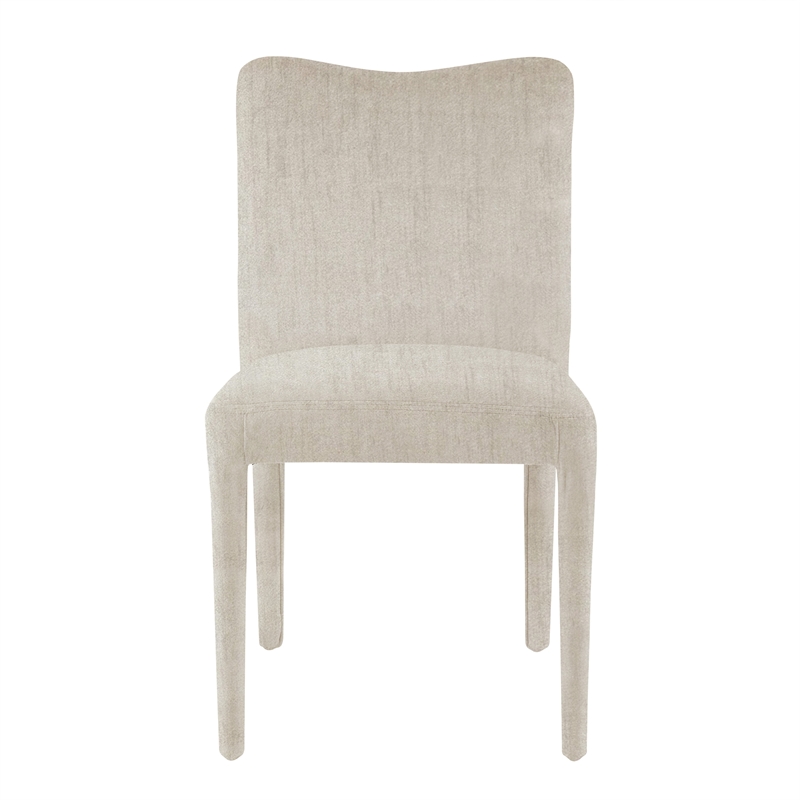 NPD Furniture Alder Velvet Dining Side Chair in Zen Cream (Set of 2)
