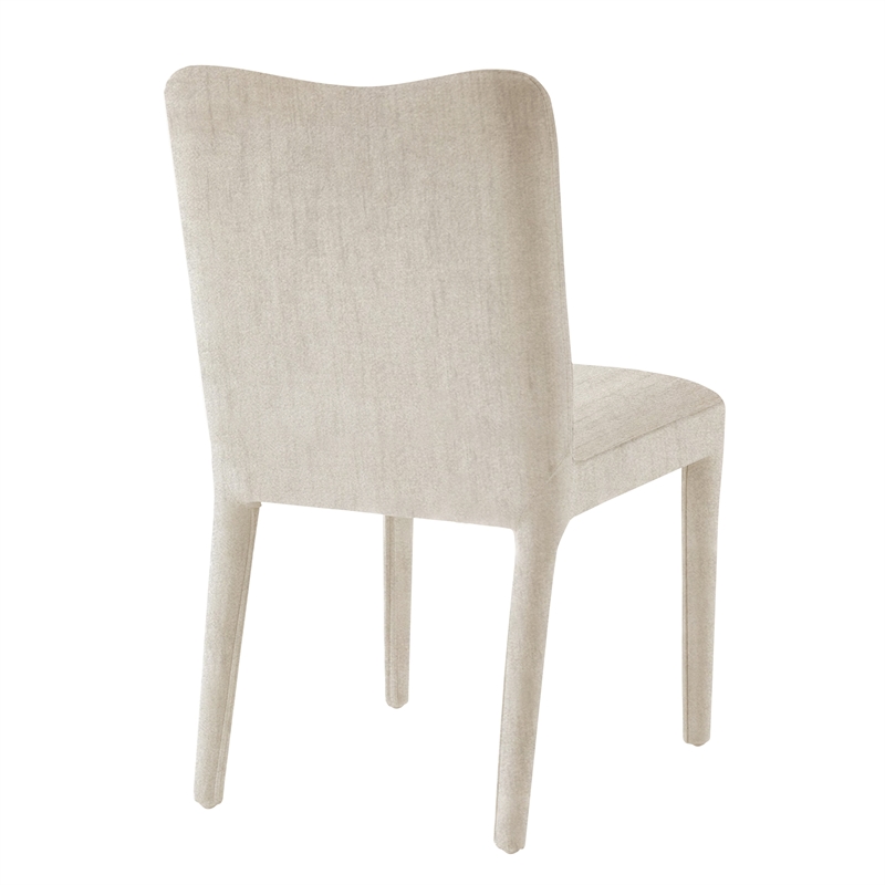 NPD Furniture Alder Velvet Dining Side Chair in Zen Cream (Set of 2)