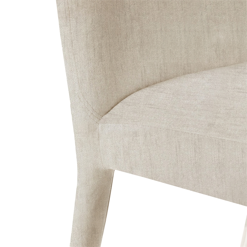NPD Furniture Alder Velvet Dining Side Chair in Zen Cream (Set of 2)