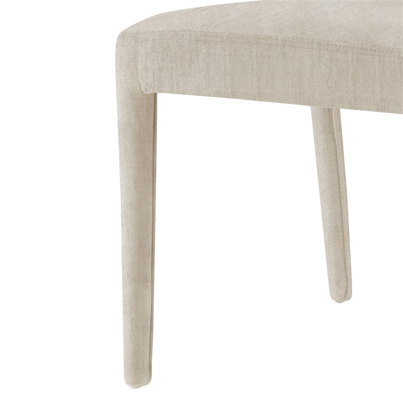NPD Furniture Alder Velvet Dining Side Chair in Zen Cream (Set of 2)