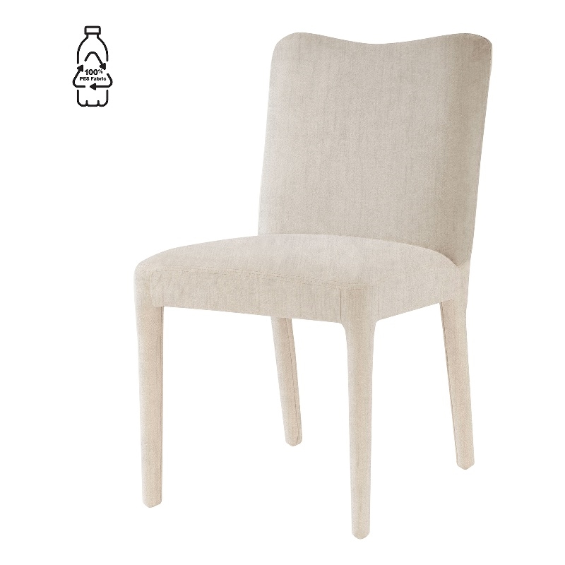NPD Furniture Alder Velvet Dining Side Chair in Zen Cream (Set of 2)