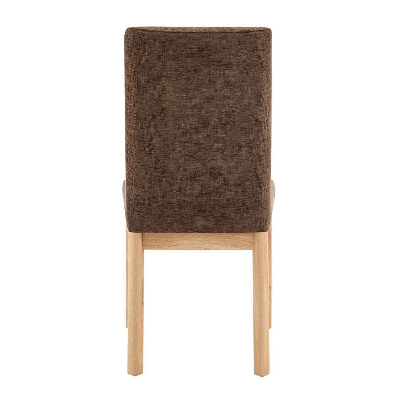 NPD Furniture Bloomfield Fabric High-Back Dining Chair in Brown (Set of 2)