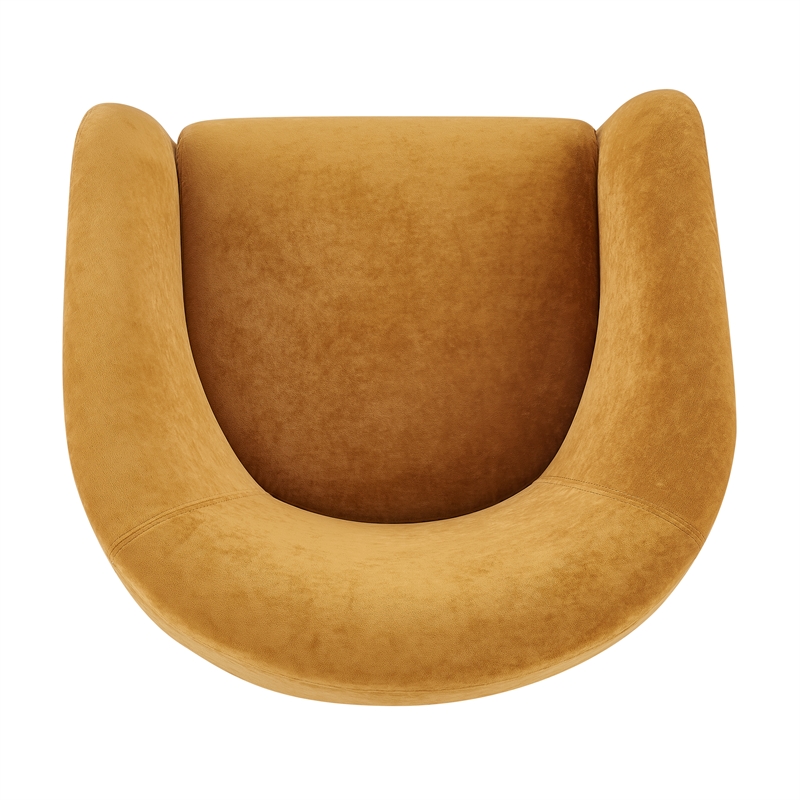 NPD Furniture Regina Velvet Swivel Accent Arm Chair in Dainty Caramel