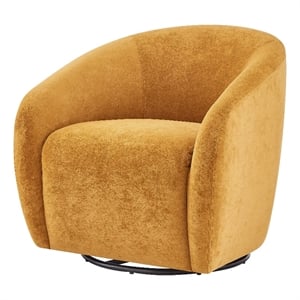 NPD Furniture Regina Velvet Swivel Accent Arm Chair in Dainty Caramel