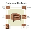 NPD Furniture Ruth Faux Leather Accent Arm Chair in Vintage Cider