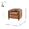 NPD Furniture Ruth Faux Leather Accent Arm Chair in Vintage Cider