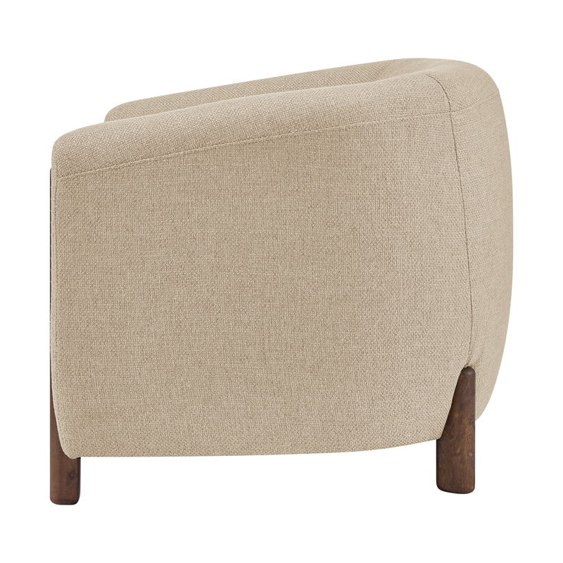 NPD Furniture Ruth Fabric Accent Arm Chair in Barley Beige