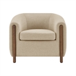 NPD Furniture Ruth Fabric Accent Arm Chair in Barley Beige