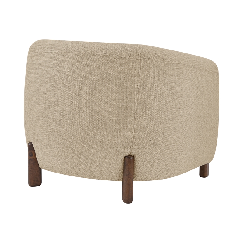 NPD Furniture Ruth Fabric Accent Arm Chair in Barley Beige