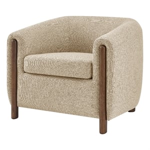 NPD Furniture Ruth Fabric Accent Arm Chair in Barley Beige