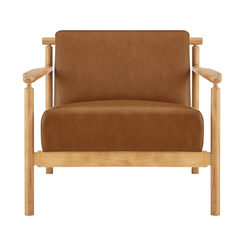 NPD Furniture Arnold PU Accent Arm Chair in Casa Caramel