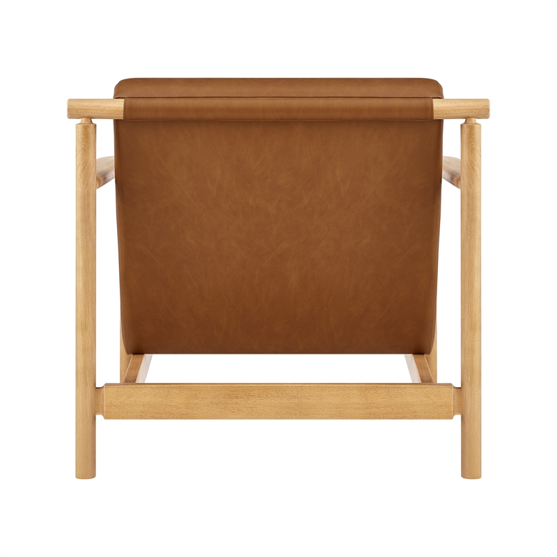 NPD Furniture Arnold PU Accent Arm Chair in Casa Caramel