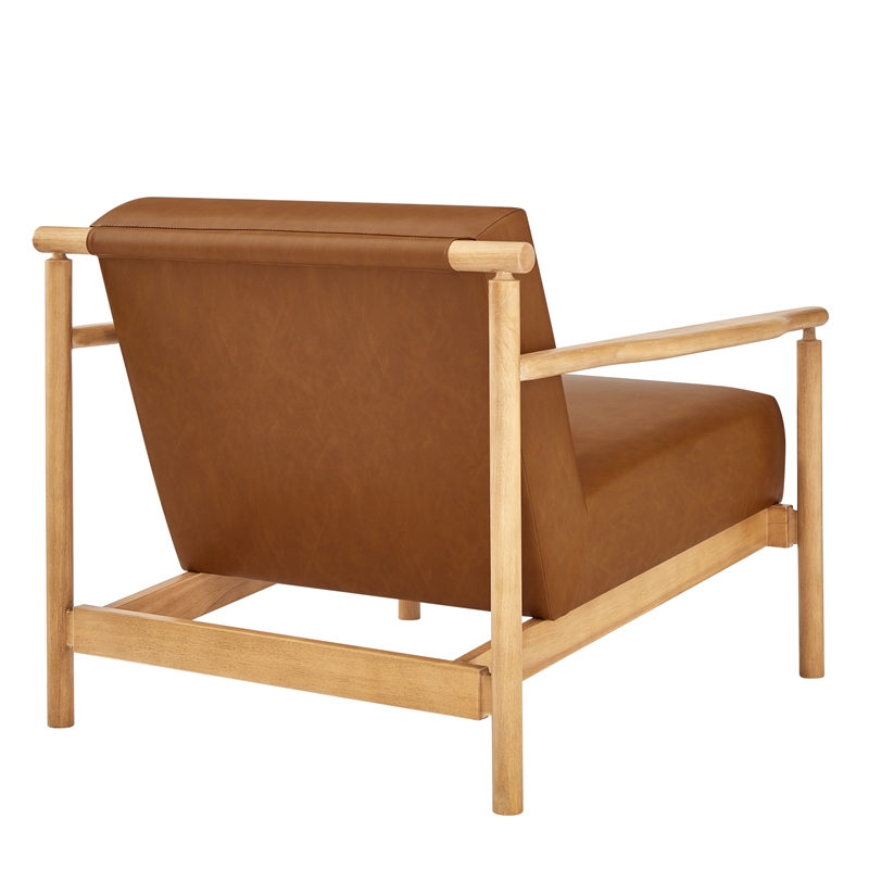 NPD Furniture Arnold PU Accent Arm Chair in Casa Caramel