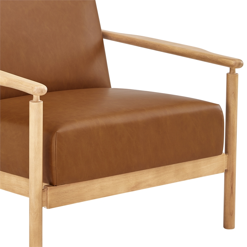 NPD Furniture Arnold PU Accent Arm Chair in Casa Caramel