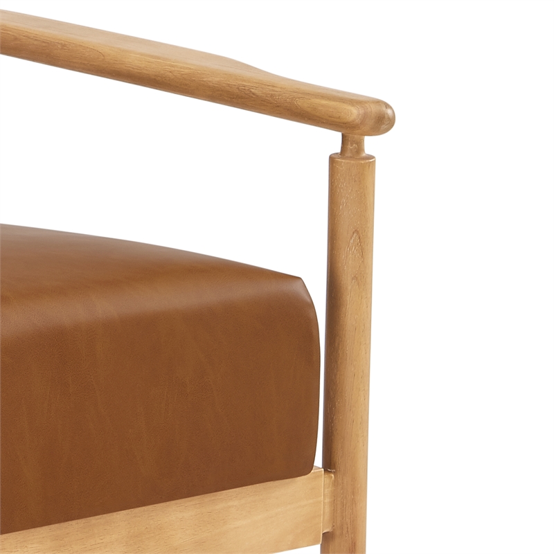 NPD Furniture Arnold PU Accent Arm Chair in Casa Caramel