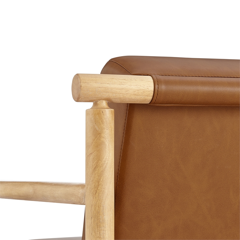 NPD Furniture Arnold PU Accent Arm Chair in Casa Caramel