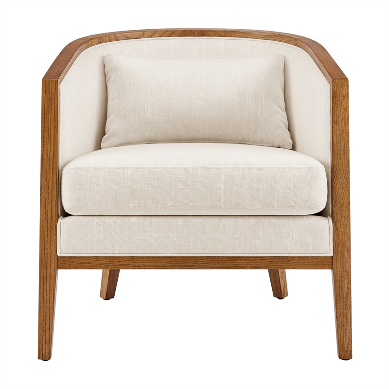 NPD Furniture Tillman PU/Fabric Accent Arm Chair in Casa Caramel/Shortbread
