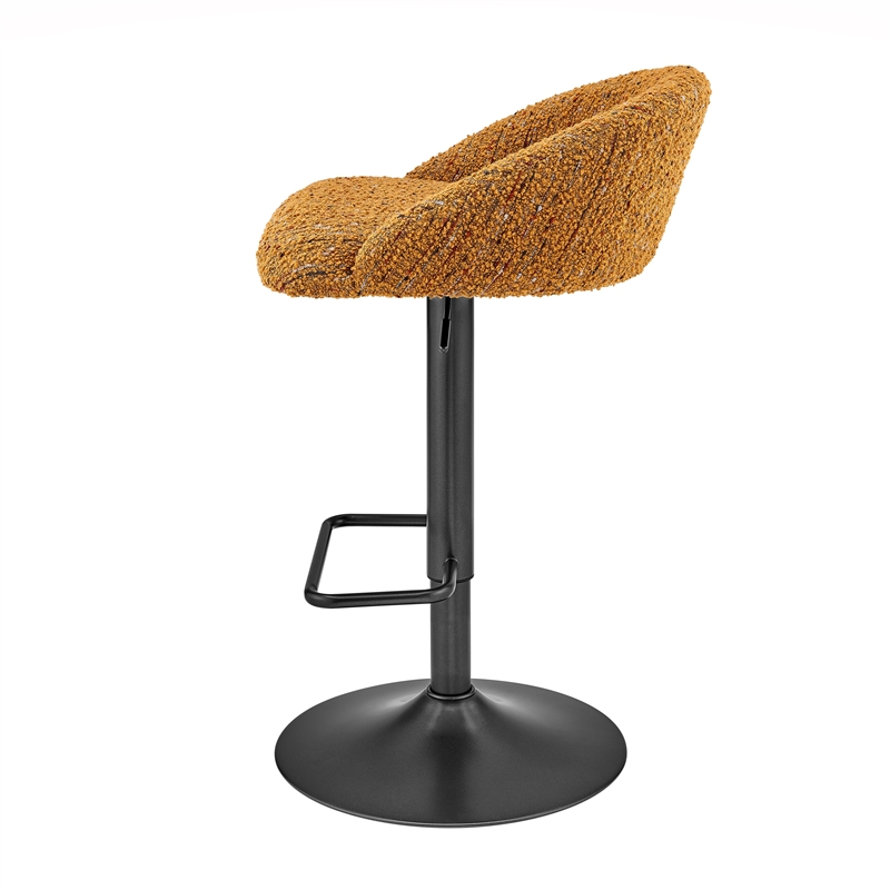 NPD Furniture Jorrell Fabric Gaslift Swivel Bar Stool in Yellow (Set of 2)