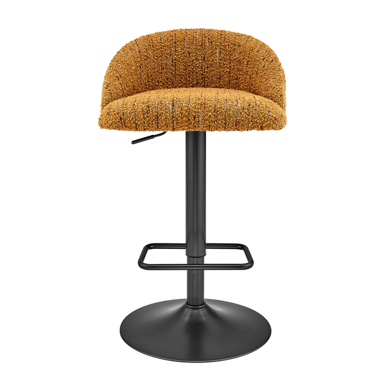 NPD Furniture Jorrell Fabric Gaslift Swivel Bar Stool in Yellow (Set of 2)