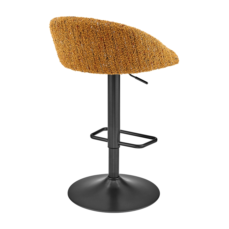 NPD Furniture Jorrell Fabric Gaslift Swivel Bar Stool in Yellow (Set of 2)