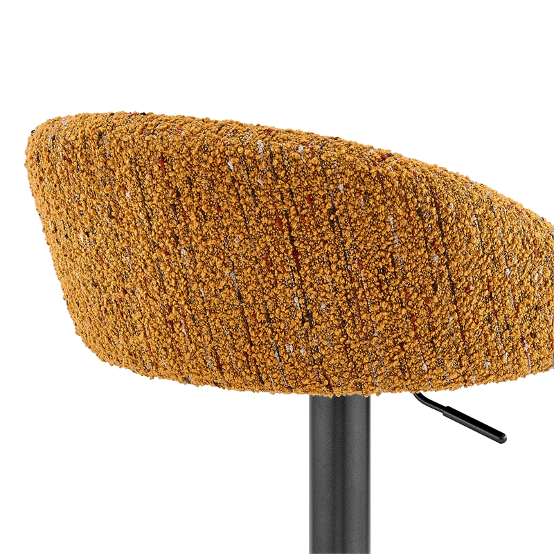 NPD Furniture Jorrell Fabric Gaslift Swivel Bar Stool in Yellow (Set of 2)