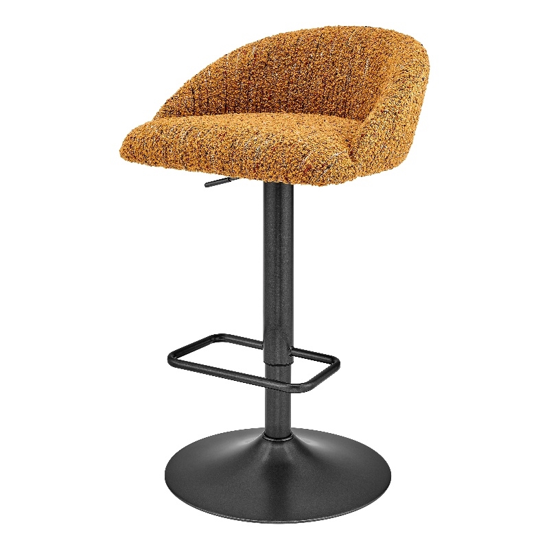 NPD Furniture Jorrell Fabric Gaslift Swivel Bar Stool in Yellow (Set of 2)