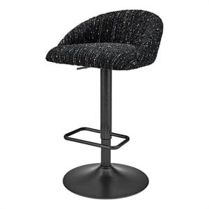 NPD Furniture Jorrell Fabric Gaslift Swivel Bar Stool in Black (Set of 2)