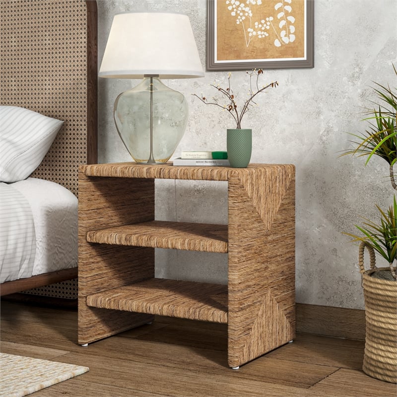 NPD Furniture Kanza Abaca Nightstand/Side Table in Natural