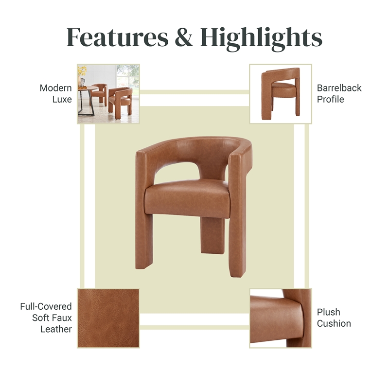 NPD Furniture Sherlyn Faux Leather Dining Side Chair in Vintage Cider