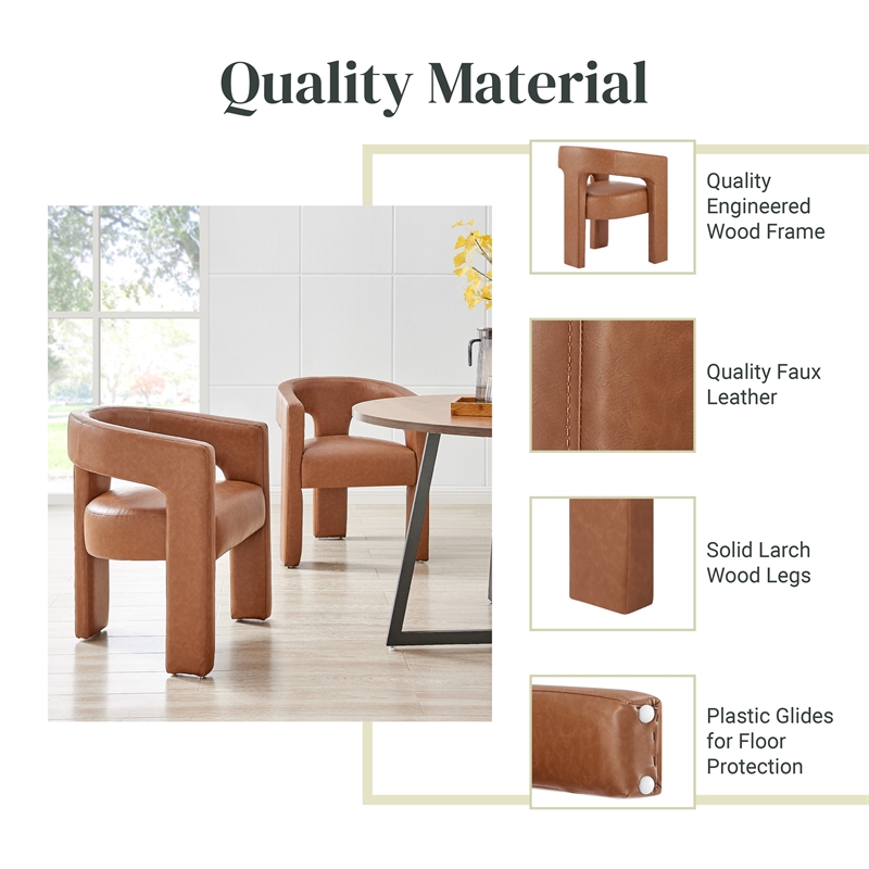 NPD Furniture Sherlyn Faux Leather Dining Side Chair in Vintage Cider