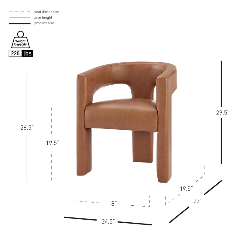 NPD Furniture Sherlyn Faux Leather Dining Side Chair in Vintage Cider