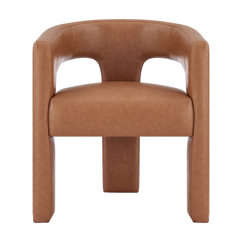 NPD Furniture Sherlyn Faux Leather Dining Side Chair in Vintage Cider