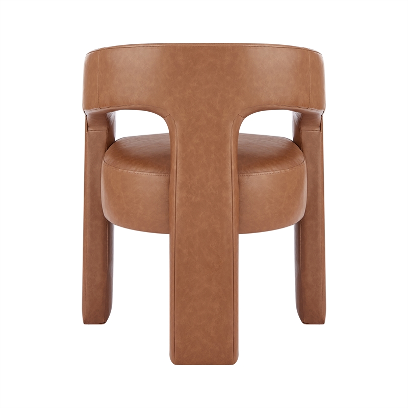 NPD Furniture Sherlyn Faux Leather Dining Side Chair in Vintage Cider