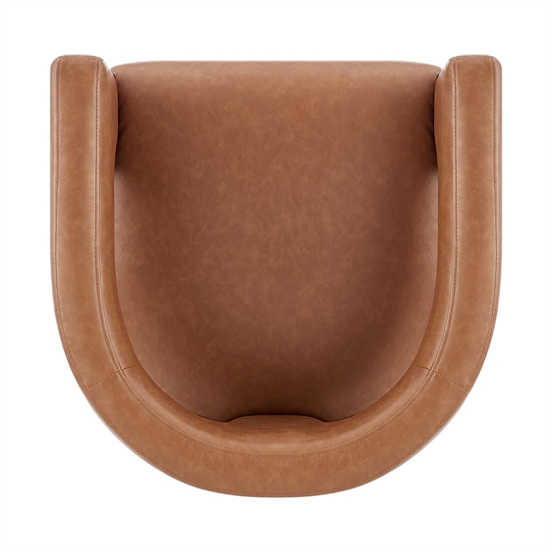 NPD Furniture Sherlyn Faux Leather Dining Side Chair in Vintage Cider