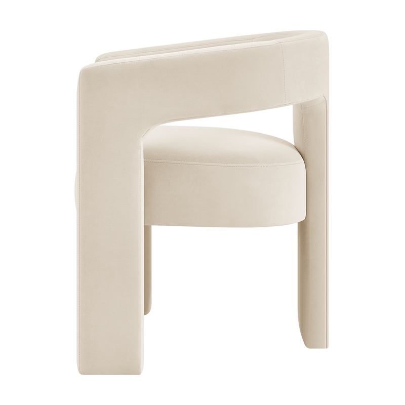 NPD Furniture Sherlyn Velvet Dining Side Chair in Folia Cream
