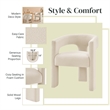 NPD Furniture Sherlyn Velvet Dining Side Chair in Folia Cream