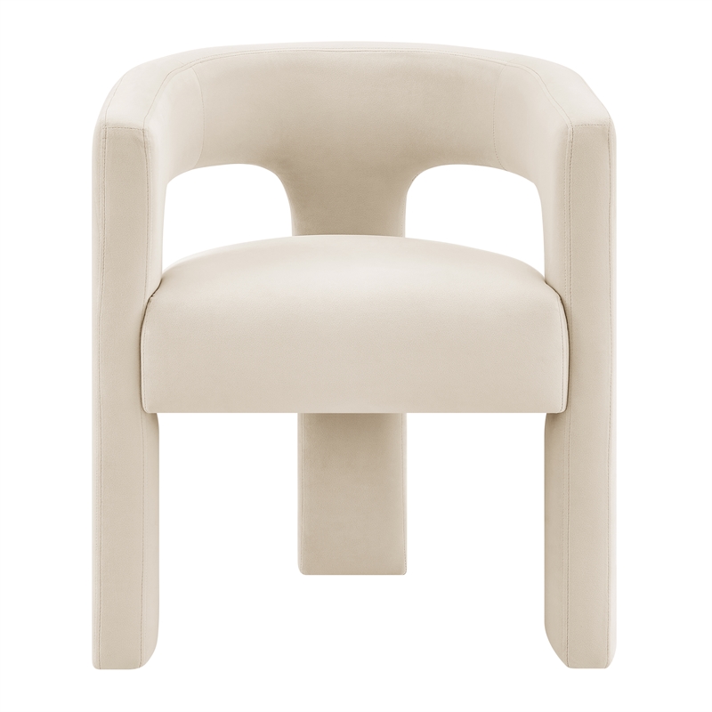 NPD Furniture Sherlyn Velvet Dining Side Chair in Folia Cream