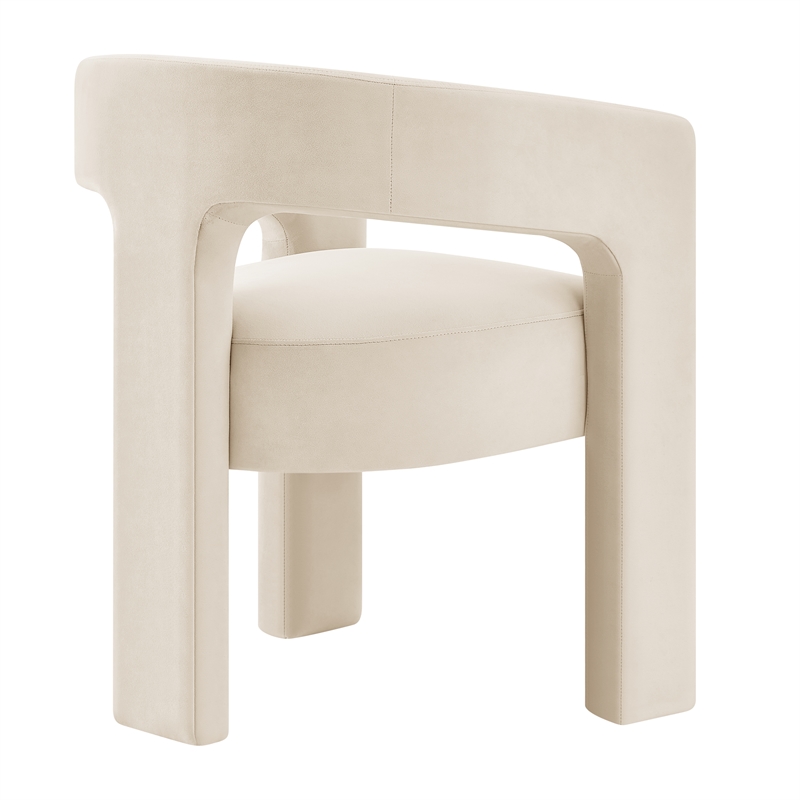 NPD Furniture Sherlyn Velvet Dining Side Chair in Folia Cream