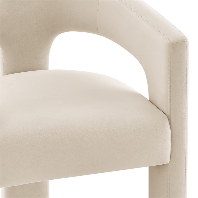 NPD Furniture Sherlyn Velvet Dining Side Chair in Folia Cream