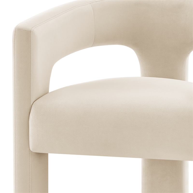 NPD Furniture Sherlyn Velvet Dining Side Chair in Folia Cream