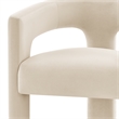 NPD Furniture Sherlyn Velvet Dining Side Chair in Folia Cream